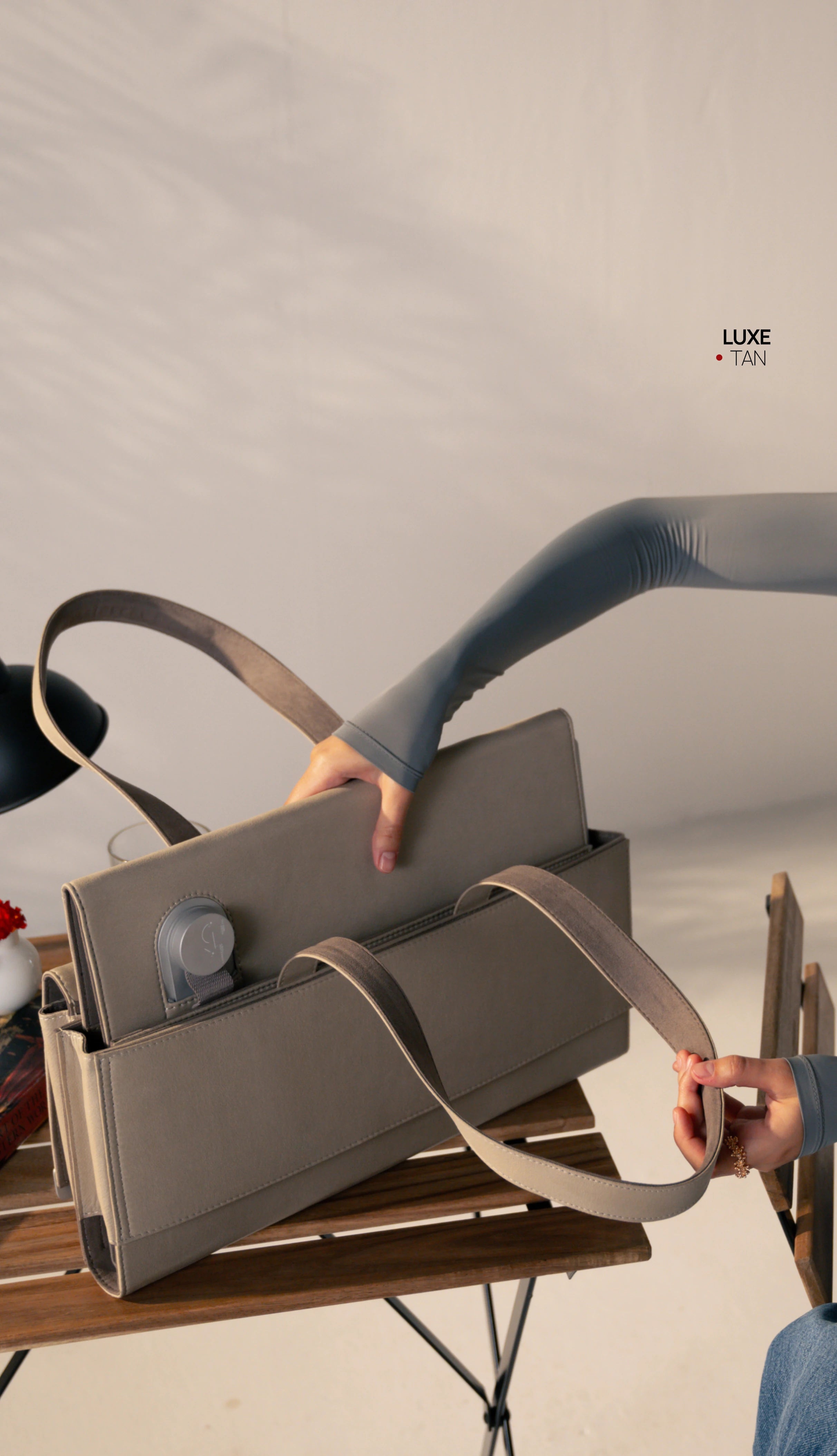 Luxe Tan Charcoal Tote
