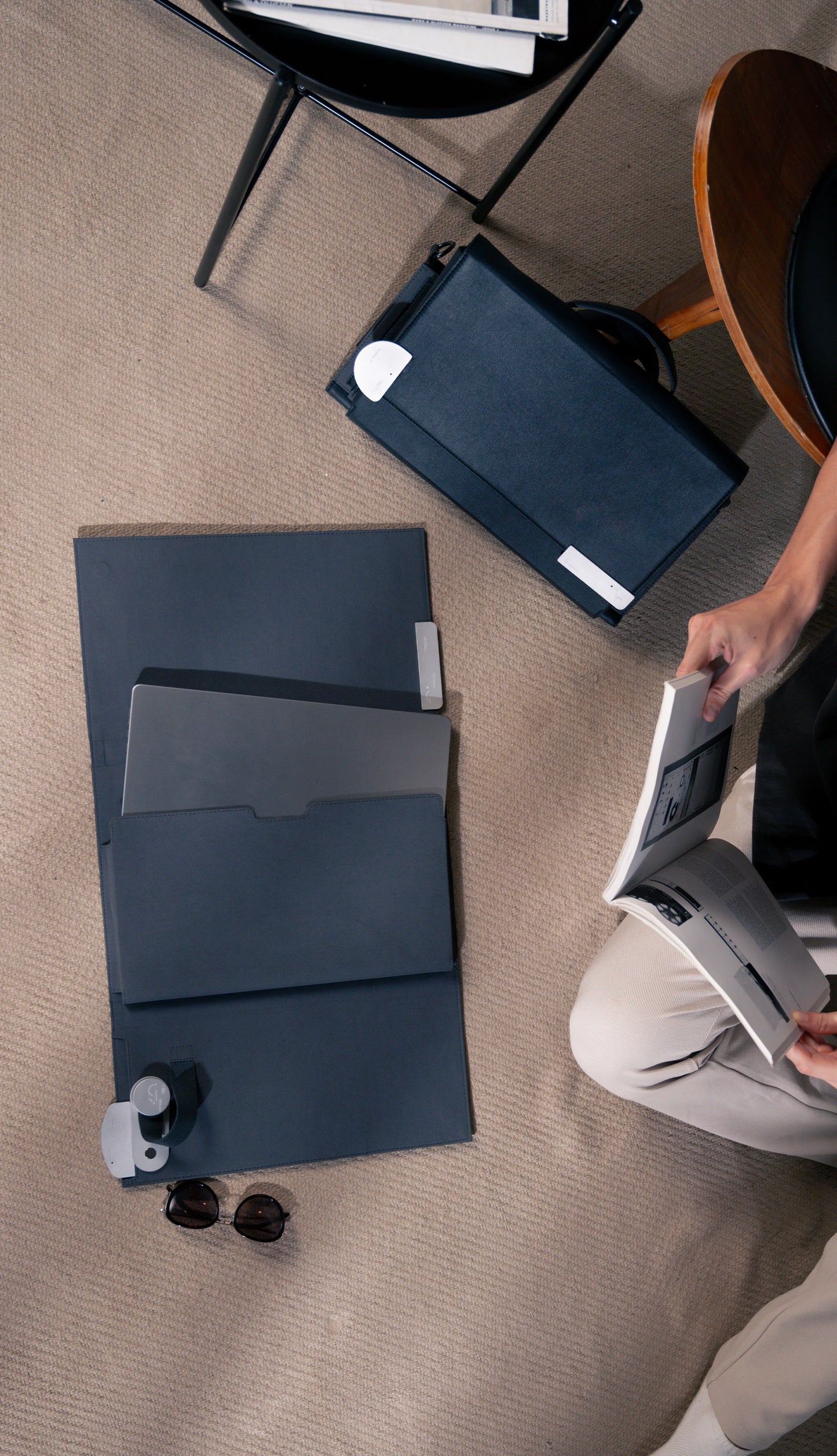 Modular briefcase system with laptop sleeve, organiser, and detachable components for versatility